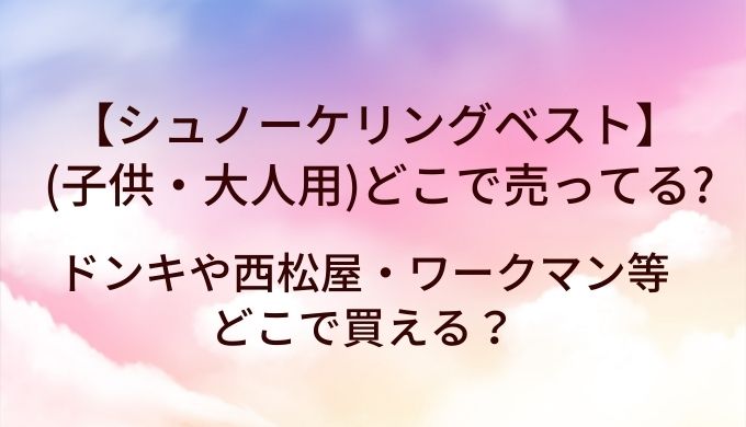 シュノーケリングベスト(子供・大人用)はどこで売ってる?ドンキや西松屋・ワークマン等どこで買える?