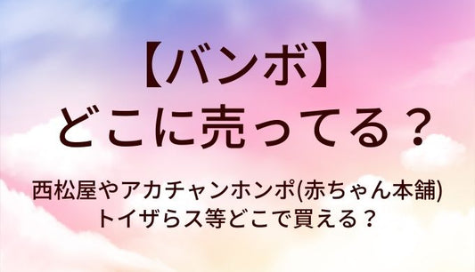 バンボはどこに売ってる？西松屋やアカチャンホンポ(赤ちゃん本舗)・トイザらス等どこで買える？