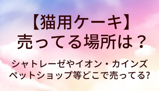 猫用ケーキが売ってる場所は?シャトレーゼやイオン・カインズやペットショップ等どこで売ってる?