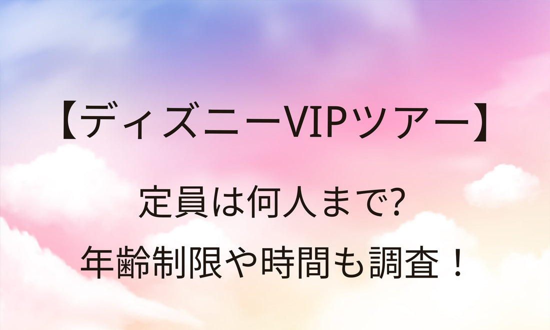 ディズニーVIPツアーの定員（人数制限）は何人まで？年齢制限やツアー時間も調査！！